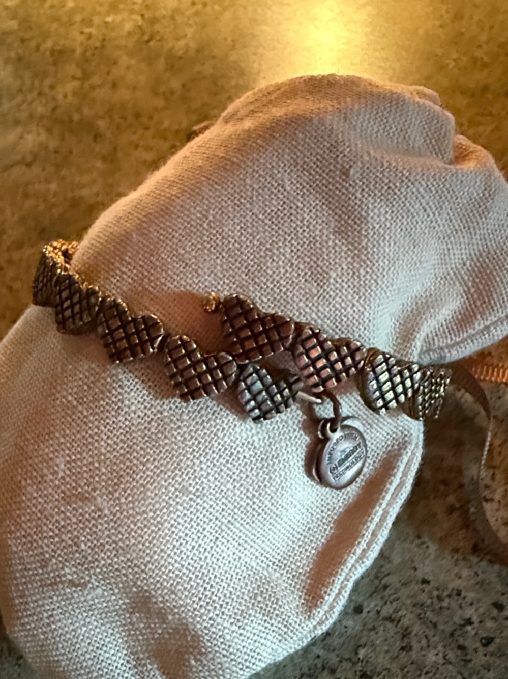 Alex and Ani Gold Heart Link wrap bracelet